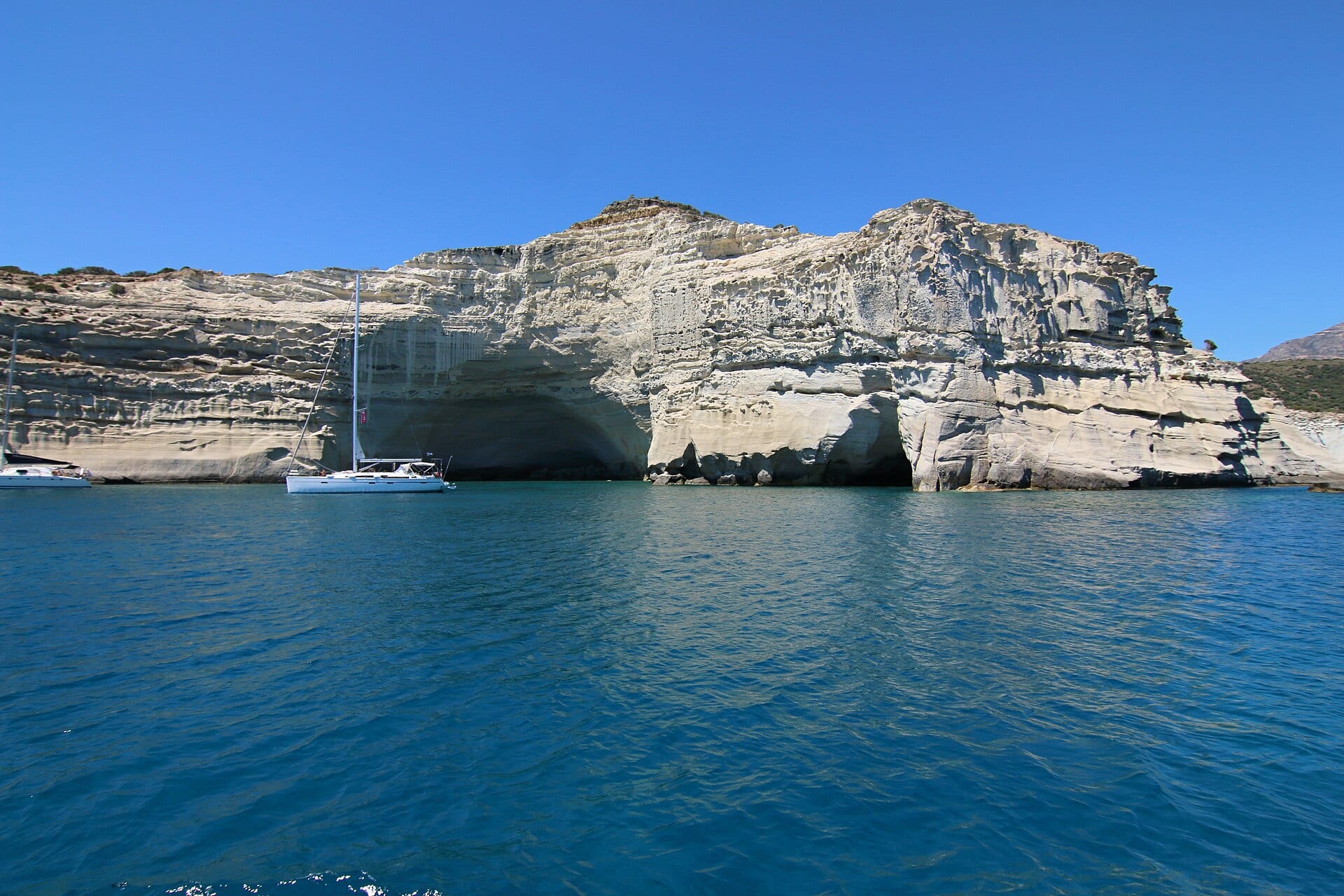 Volcanic coastline of Milos in the Cyclades